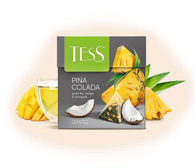 Чай Tess Pina Colada, зеленый фруктовый, 20 пирамидок